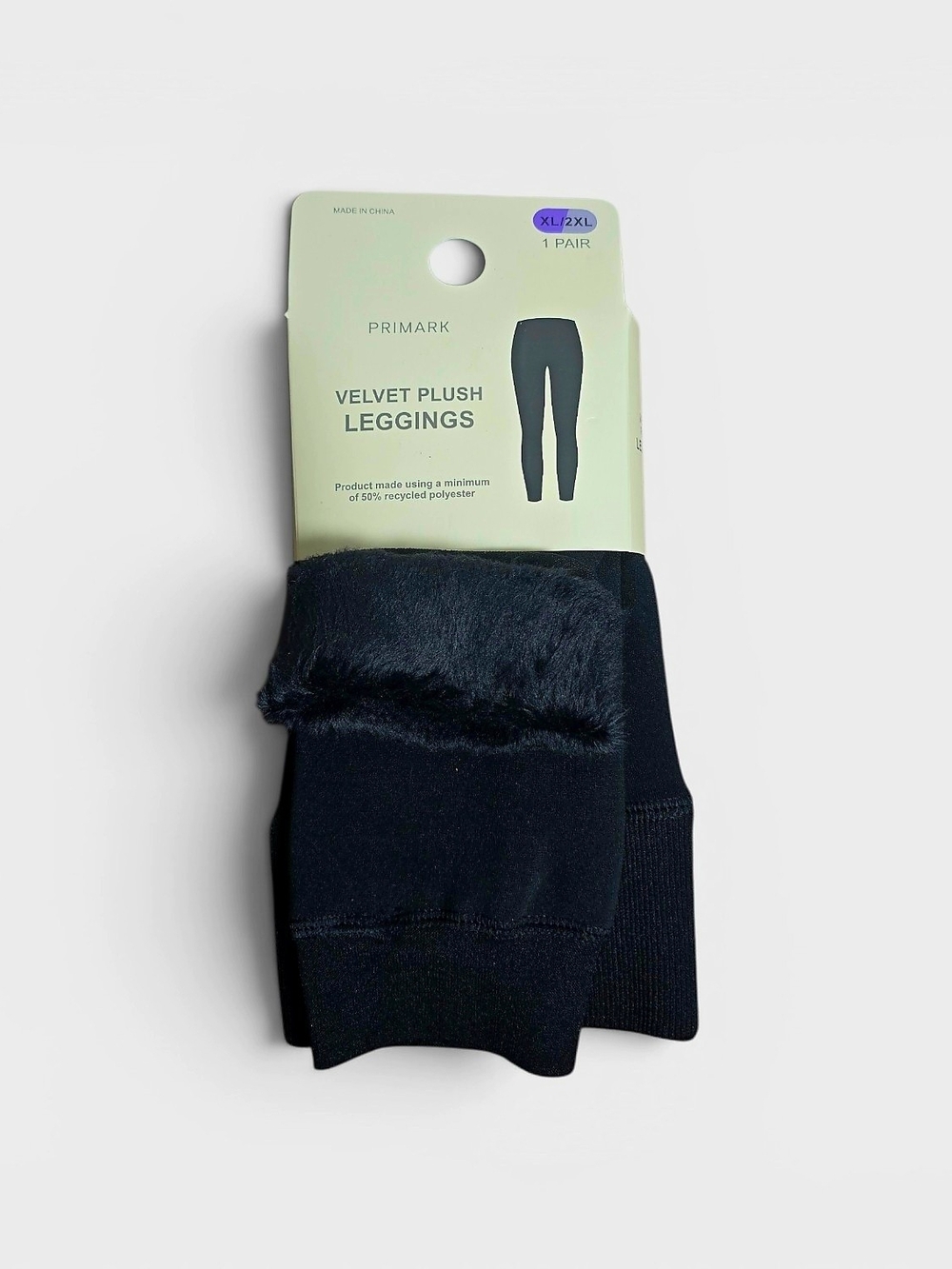 Primark Velvet Plush Lined Leggings Black XL/2XL NWT